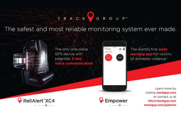 Image: Ad of Track Group with text. The safest and most reliable monitoring system ever made. Learn more by visiting www.trackgrp.com.